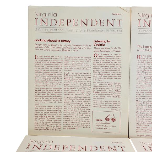 Virginia Independent A Chronicle of the Constitution's Bicentenary in VA 1-3 - Picture 2 of 7